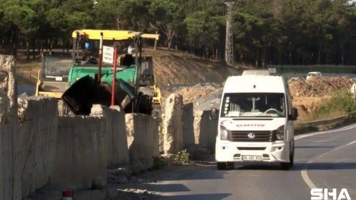 (ÖZEL) Başakşehir'de İBB'nin cadde üzerine kurduğu şantiye, tehlike saçmaya devam ediyor