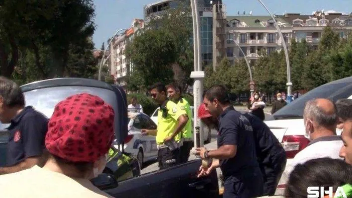 Babasının arabada bıraktığı minik Ravza'yı itfaiye kurtardı