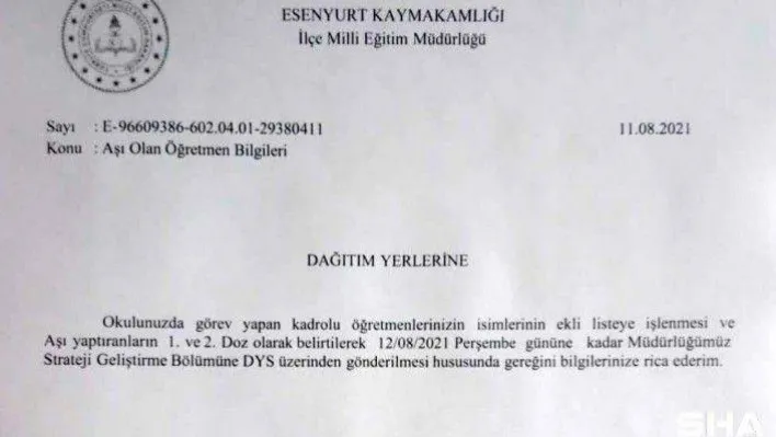 Eylül'de yüz yüze eğitim başlıyor, öğretmenlerin aşı durumu listeleniyor