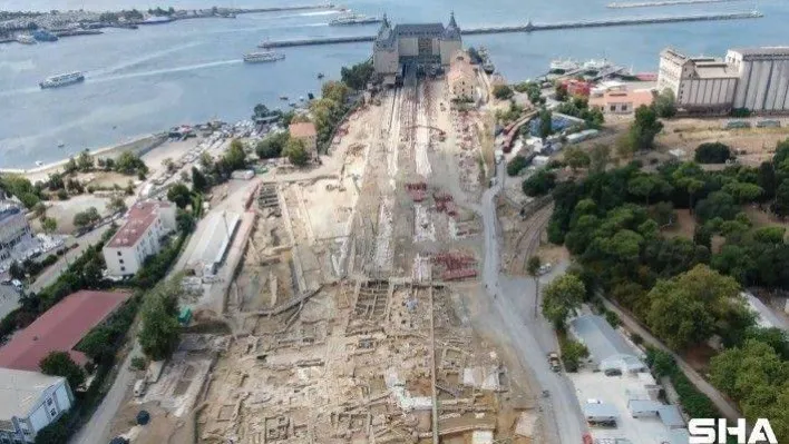 (Özel) Haydarpaşa Garı çevresindeki kazılarda tarihi yapılar gün yüzüne çıkmaya devam ediyor