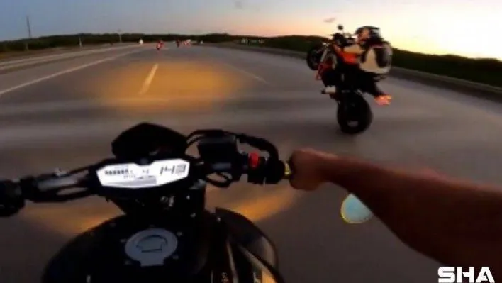 (Özel) Şile yolunda 6 motosikletlinin tek teker terörü kamerada