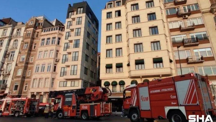 Şişhane'de 7 katlı otelde çıkan yangın paniğe neden oldu