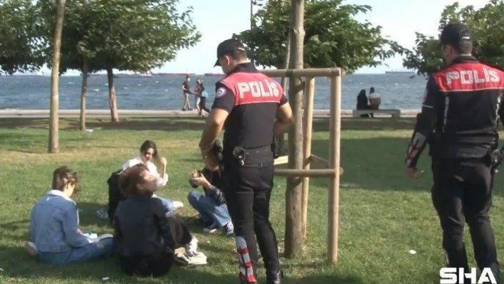 Bakırköy'de drone destekli korona virüs denetimi