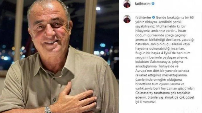 Fatih Terim'den teşekkür