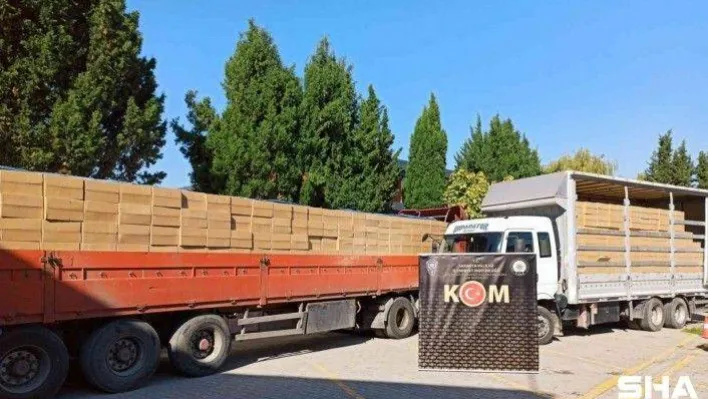 Durdurulan tırda 16 milyon 260 bin adet makaron ele geçirildi