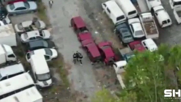 Kartal'daki 'ihaleye fesat' operasyonu havadan görüntülendi