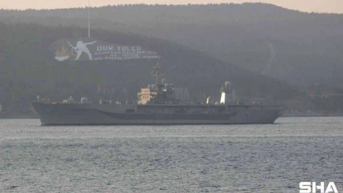 ABD'nin amiral gemisi USS Mount Whitney Çanakkale Boğazı'ndan geçti