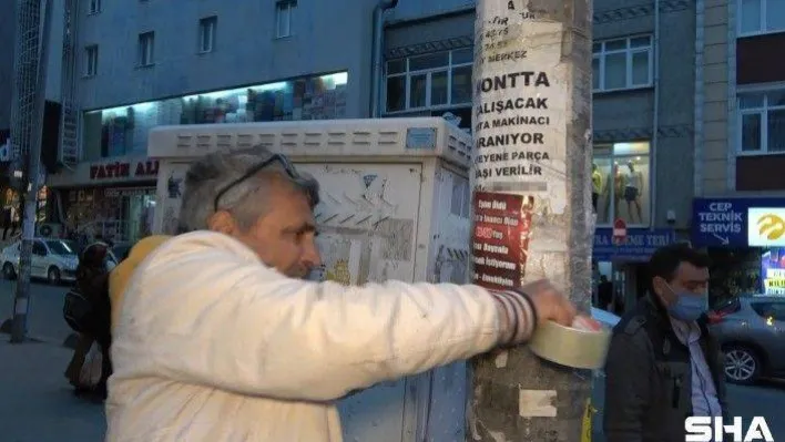 Hayalindeki eşi direklere afiş asarak arıyor