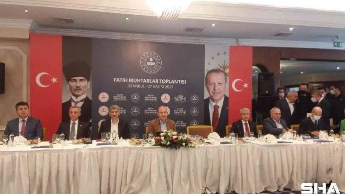 İçişleri Bakanı Soylu, Arnavutköy'de muhtarlarla bir araya geldi