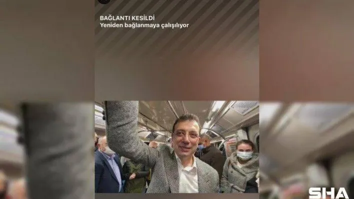 İmamoğlu 'Metroda internet var' yayını yaparken bağlantı koptu