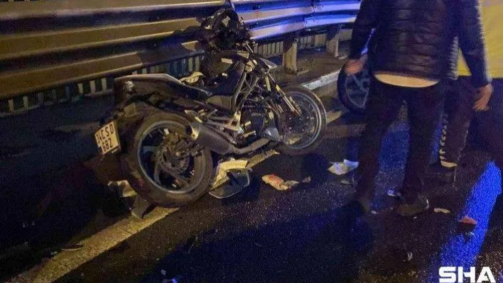 O-3'te arıza yapan kamyonete çarpan motosiklet sürücüsü ağır yaralandı