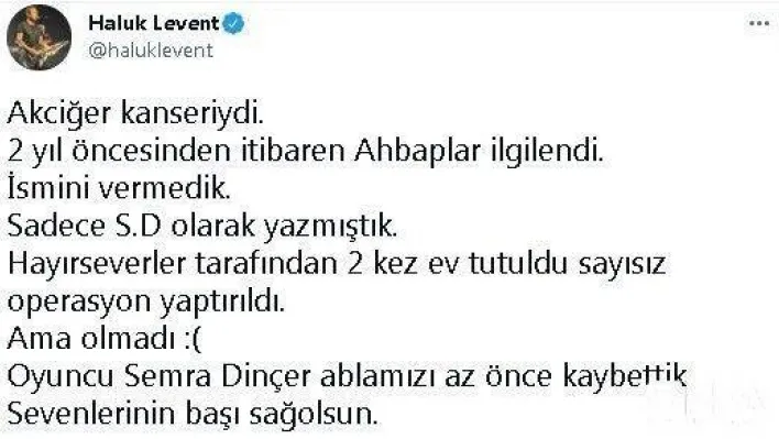 Oyuncu Semra Dinçer hayatını kaybetti