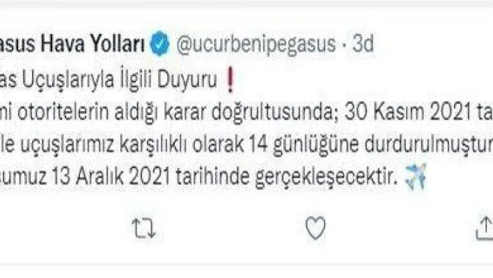 Pegasus, Fas uçuşlarını 14 gün süreyle durdurdu