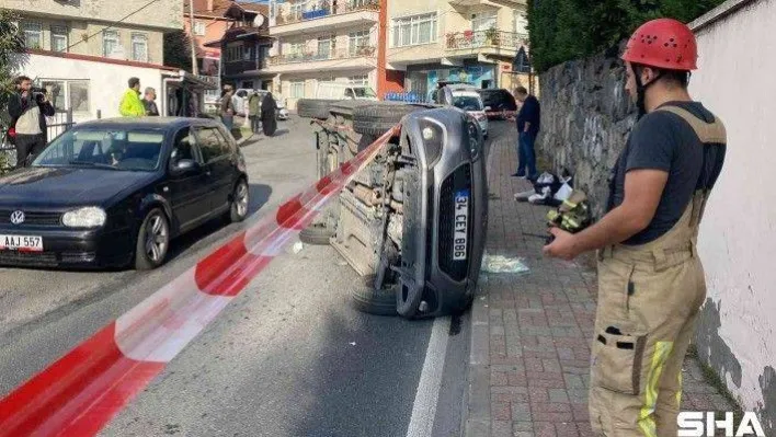 Sarıyer'de kontrolden çıkan araç kaza yaptı: 1 yaralı