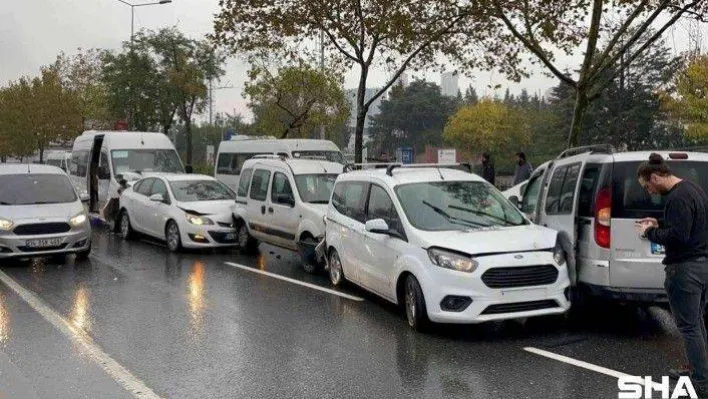 Şişli'de zincirleme kaza, 7 araç birbirine girdi