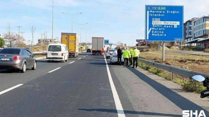 Tekirdağ'da polisin uygulama noktasında kaza: 1 polis hafif yaralı