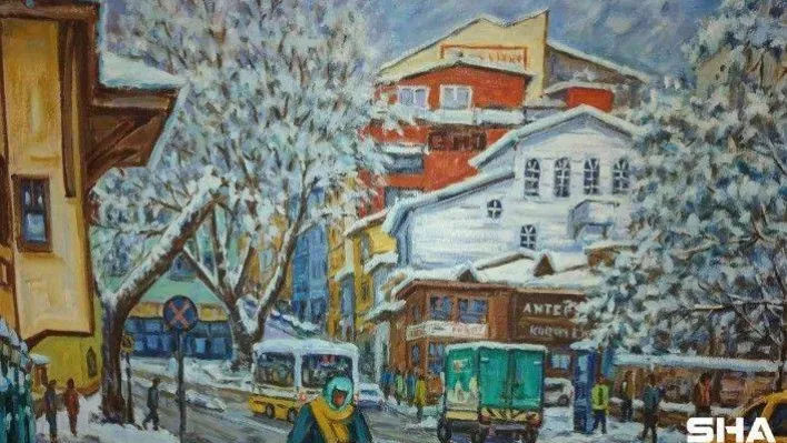 Balaban ressamın hemşehrisi 50 yıldır cumbalı evleri tuvale taşıyor