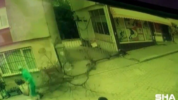 Bursa'da ağacın devrilmesinden kıl yapı kurtulan temizlik işçisi kameralara yansıdı