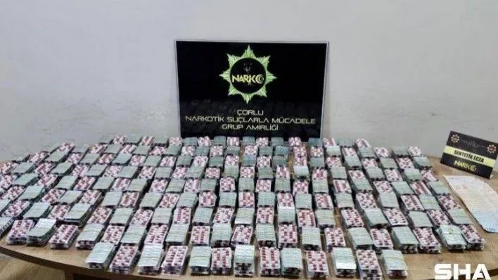 Çorlu'da 11 bin adet hap ele geçirildi