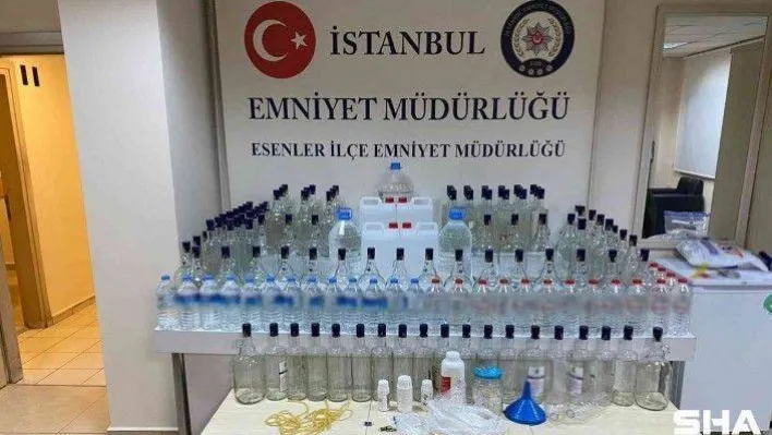 Esenler'de sahte içki üretimi ve satışı yapan 2 şüpheli yakalandı
