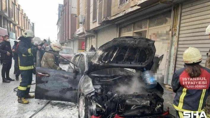 LPG tankı patlayan araç alev alev yandı