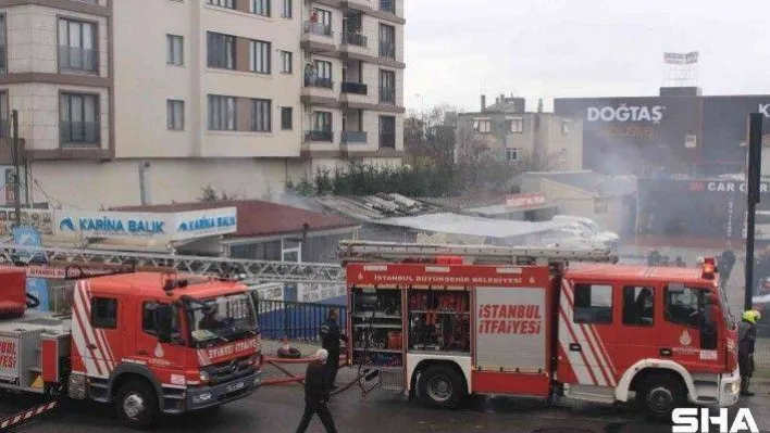 Maltepe'de halı yıkama atölyesinde korkutan yangın