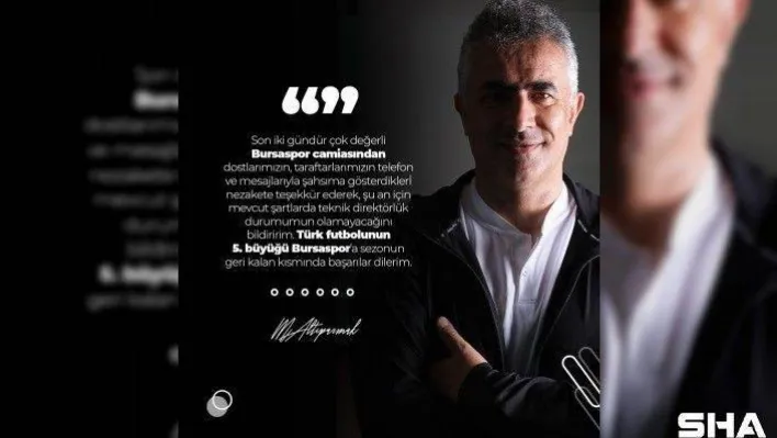 Mehmet Altıparmak'tan Bursaspor açıklaması