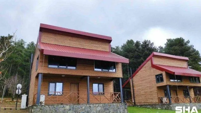 (Özel)  Yayladaki bungalov evlerin yılbaşı rezervasyonları aylar öncesinden doldu