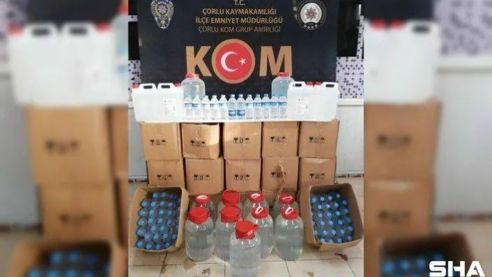Tekirdağ'da yarım ton sahte içki ele geçirildi
