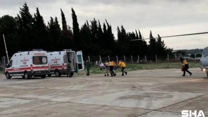Gökçeada'da 2 hasta askeri helikopterle tahliye edildi