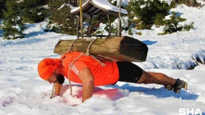 Onun için kütük ve damacana ağırlık, doğa ise spor salonu