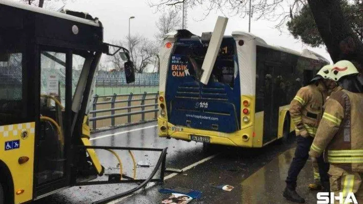 Sarıyer'de İETT otobüsleri çarpıştı: 3 yolcu yaralandı