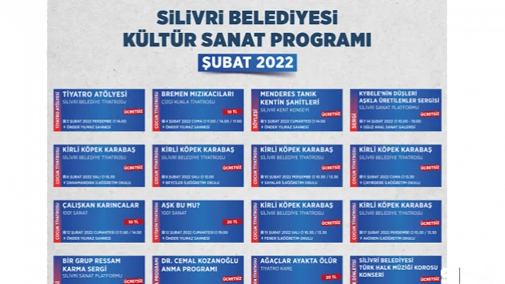 Şubat Ayı Kültür ve Sanat Programı Belli Oldu