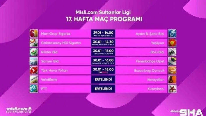 Sultanlar Ligi'nde 17. hafta heyecanı