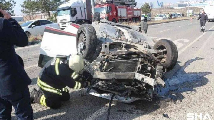 Takla atan otomobil karşı şeride geçti: 1 yaralı