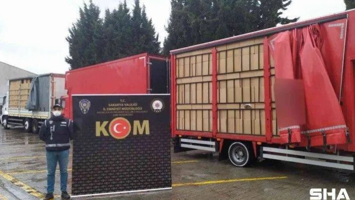 TEM Otoyolunda 14 milyon 510 bin boş makaron ele geçirildi: 3 gözaltı