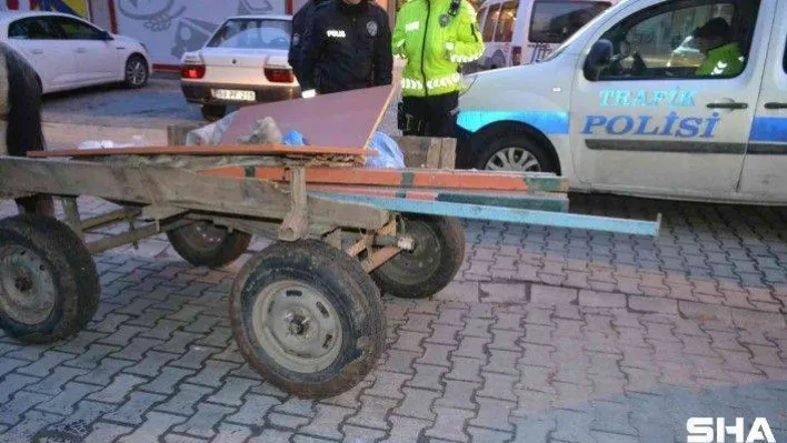 150 kilogramlık demir hırsızlığını trafik polisi engelledi