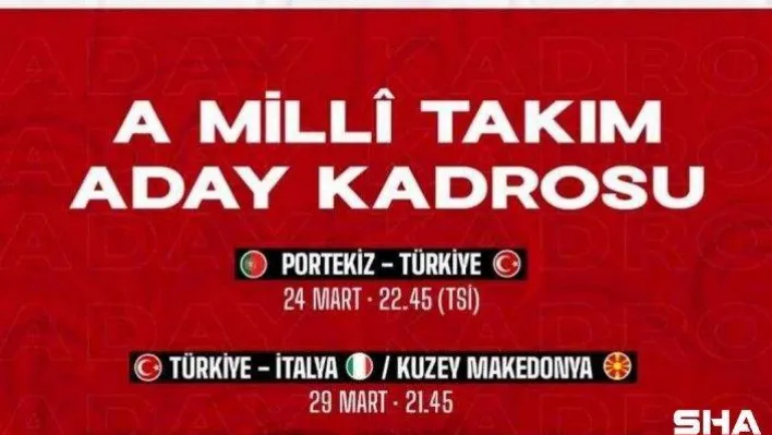 A Milli Takım'ın 2022 Dünya Kupası play-off maçlarının aday kadrosu açıklandı
