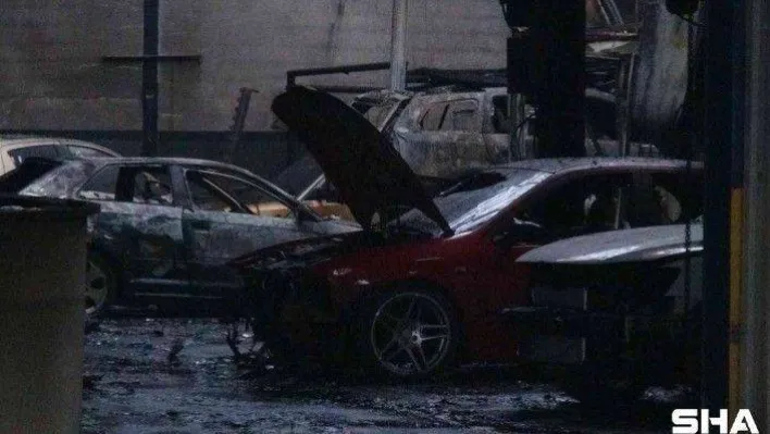 Kocaeli'de 7 iş yerinin yandığı felaketin boyutu gündüz görüntülendi