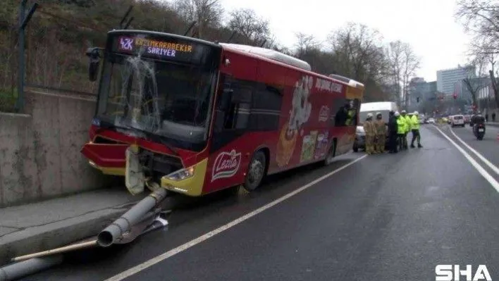 Sarıyer'de freni bozulan İETT otobüsü kaza yaptı