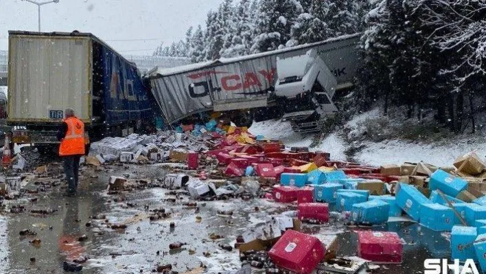 TEM'de iki tır çarpıştı, sıkışan sürücü hastanede hayatını kaybetti
