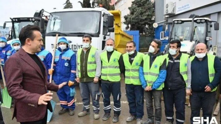 Tuzla Belediyesi 63 araç, 450 personel ile kara hazır