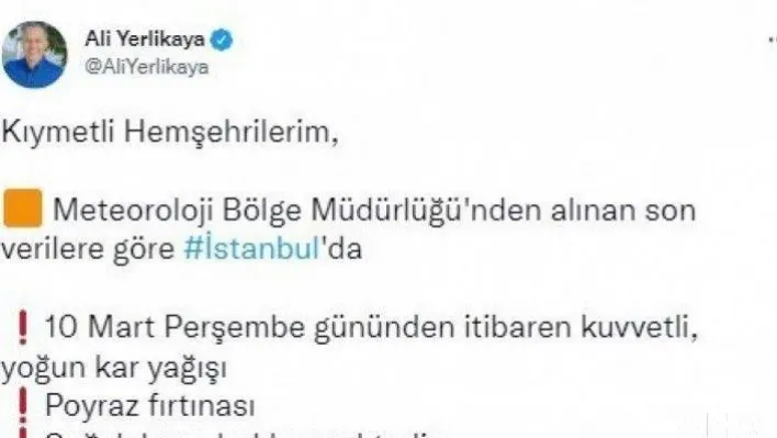 Vali Yerlikaya, beklenen kar yağışına karşı İstanbulluları uyardı