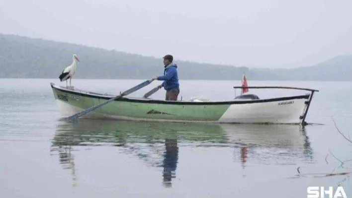 Yaren Leylek ve balıkçı Adem Amca bir kez daha buluştu