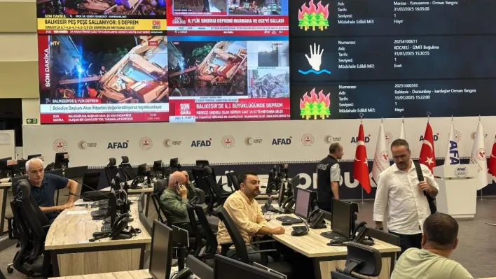 AFAD: '6.1 büyüklüğündeki depremin hemen ardından Türkiye Afet Müdahale Planı devreye alınmıştır'