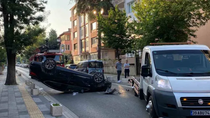 Alkollü sürücünün kullandığı otomobil hızını alamadı takla attı