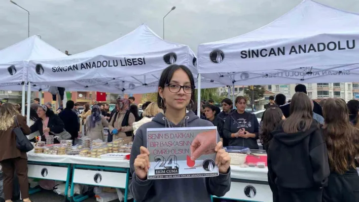 Anadolu Lisesi'nde 'Sincan İyilik Hareketi' ile kan bağışı toplanıp, Gazze'ye yardım panayırı düzenlendi