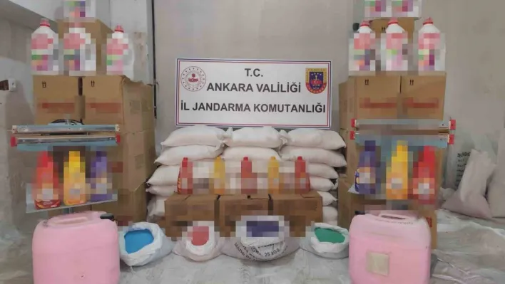 Ankara'da 500 litre sahte deterjan ele geçirildi