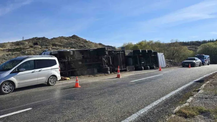 Ankara'da devrilen tırdaki 2 inek telef oldu