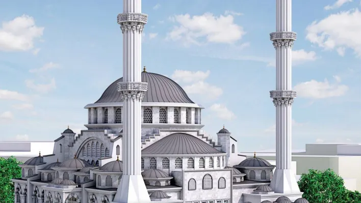 Atila Aydıner'in inşaatını başlattığı Hoca Hayri Efendi Merkez Camii'nde çalışmalar sürüyor